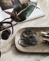 DANNA bakke/lysfad i aluminium - 38,5x18 cm - antik messing