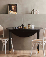 AHR rundt spisebord i træ - ø119 cm - sort/guld