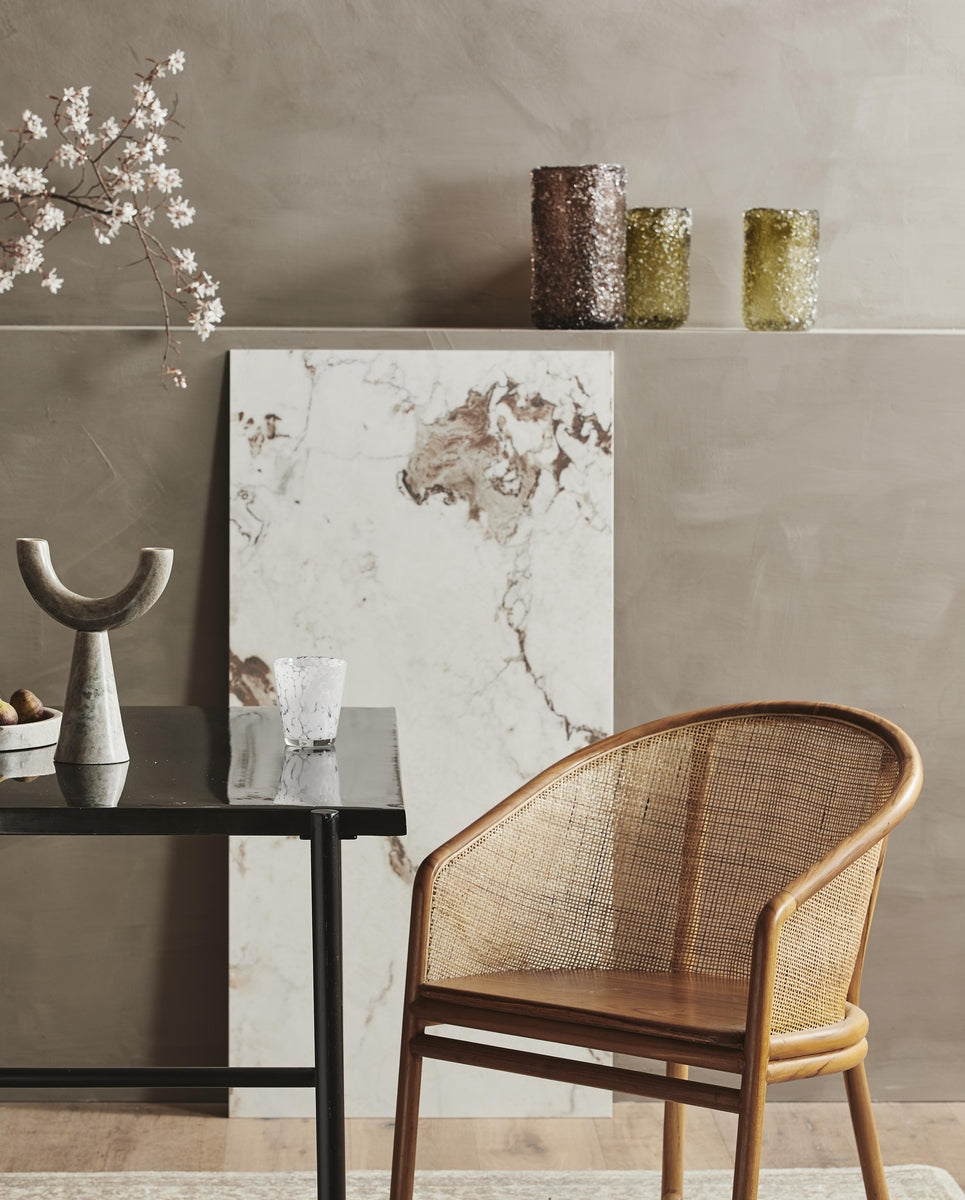 CLYDE glasvase - h19,5 cm - grøn