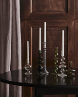 ERISKA lysestage i glas - h12 cm - røgfarvet