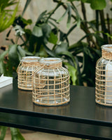 BAMBOO lanterne i bambus - h21 cm - natur