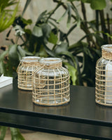 BAMBOO lanterne i bambus - h21 cm - natur