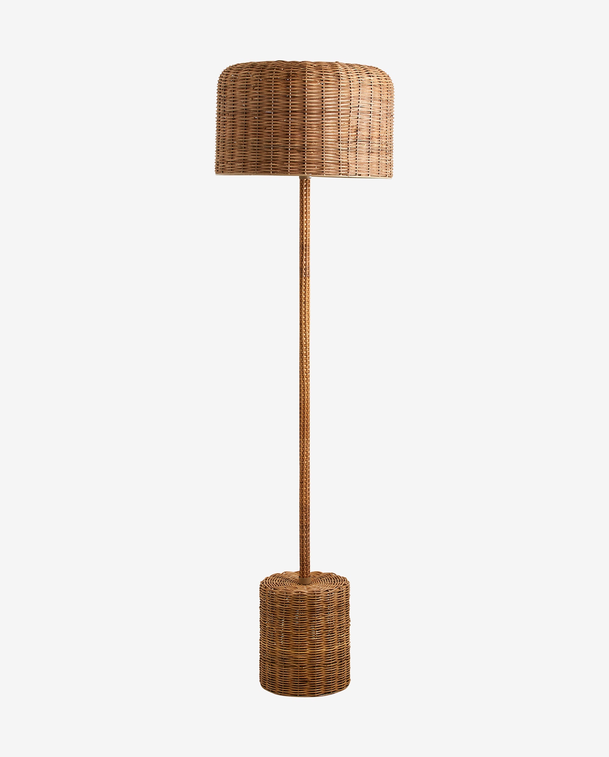CANE gulvlampe i flettet sukkerrør - h152 cm - natur