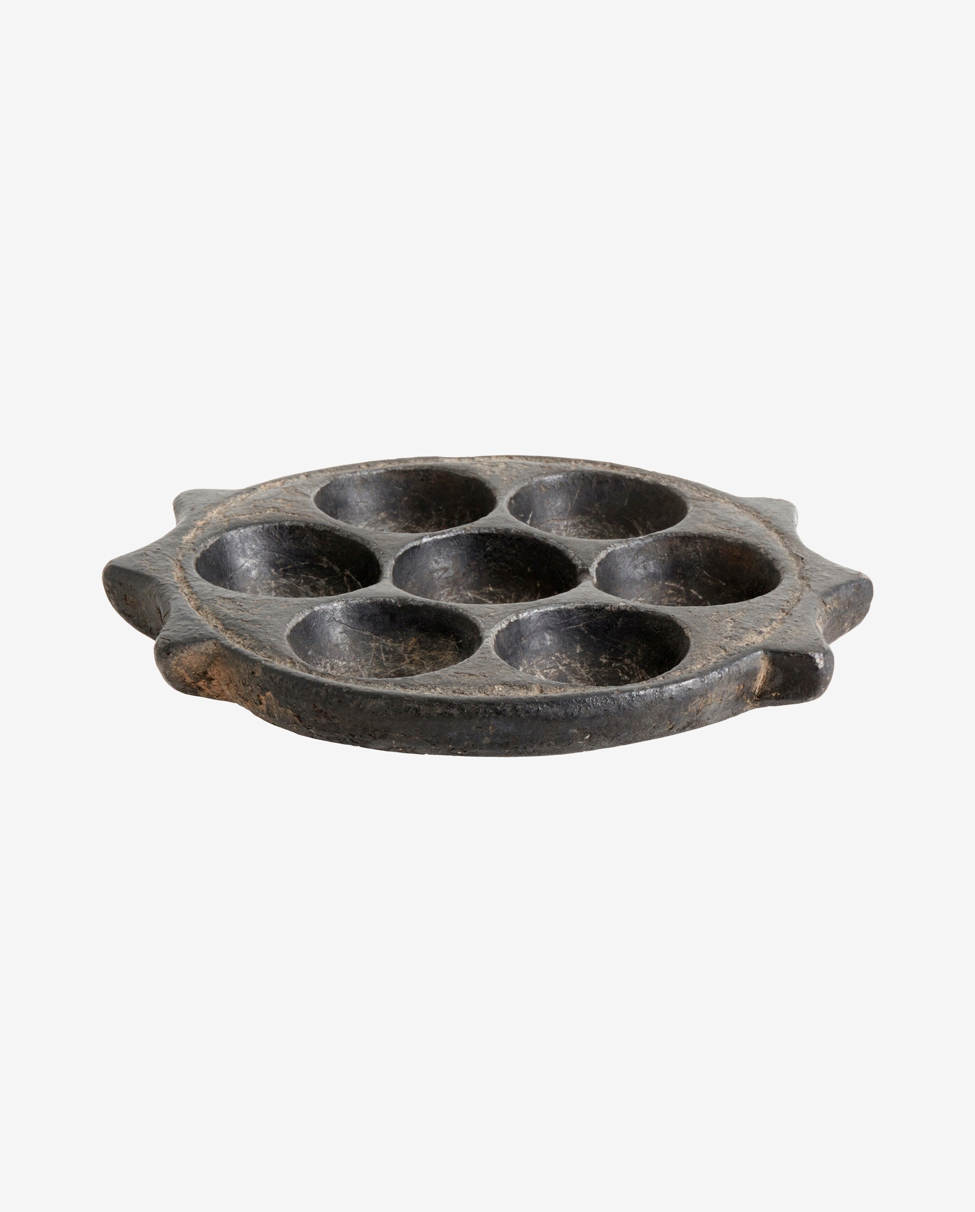 STONE fyrfadsstage i sten - ø24 cm - mørkebrun