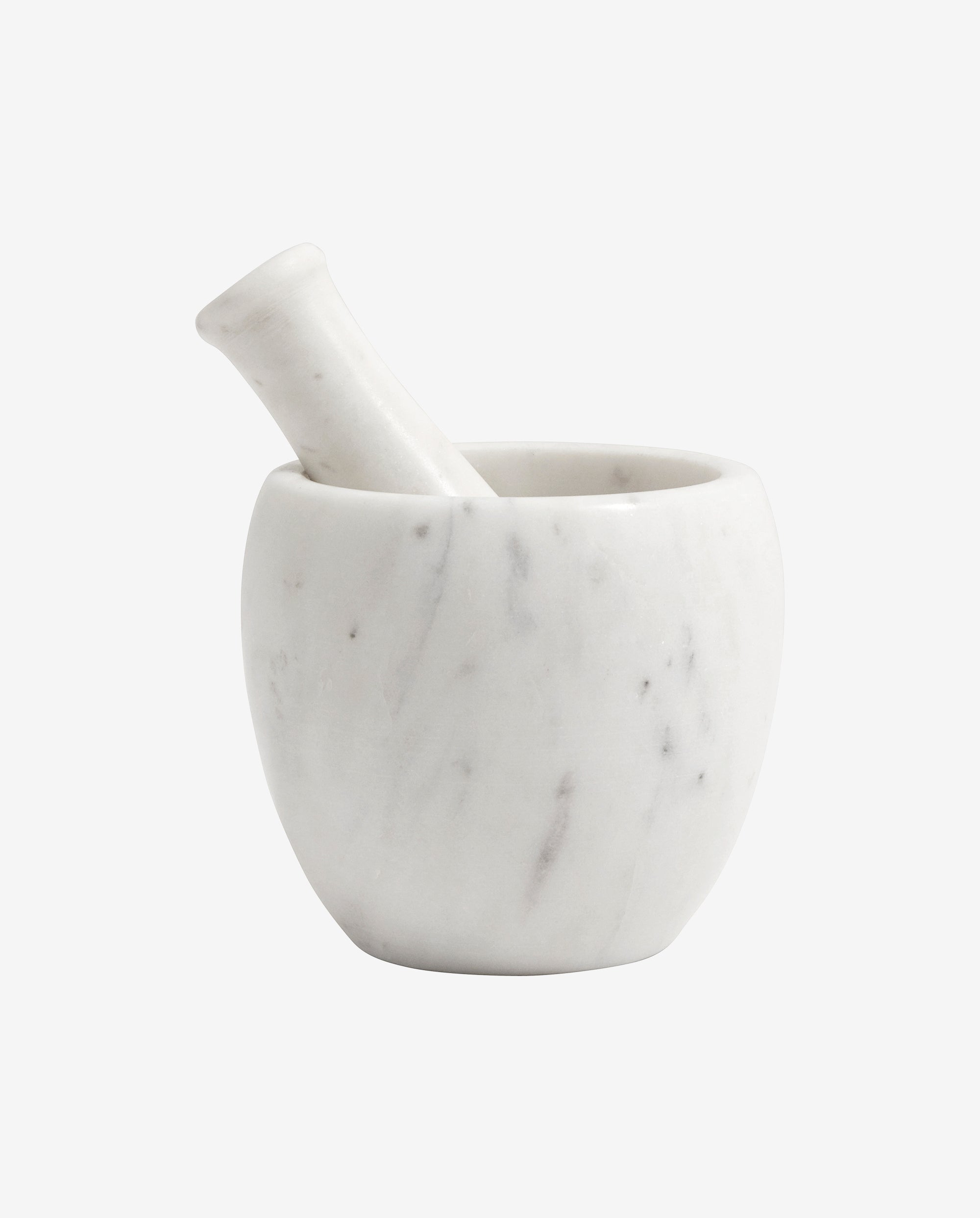 MARBLE morter i marmor - h10 cm - hvid
