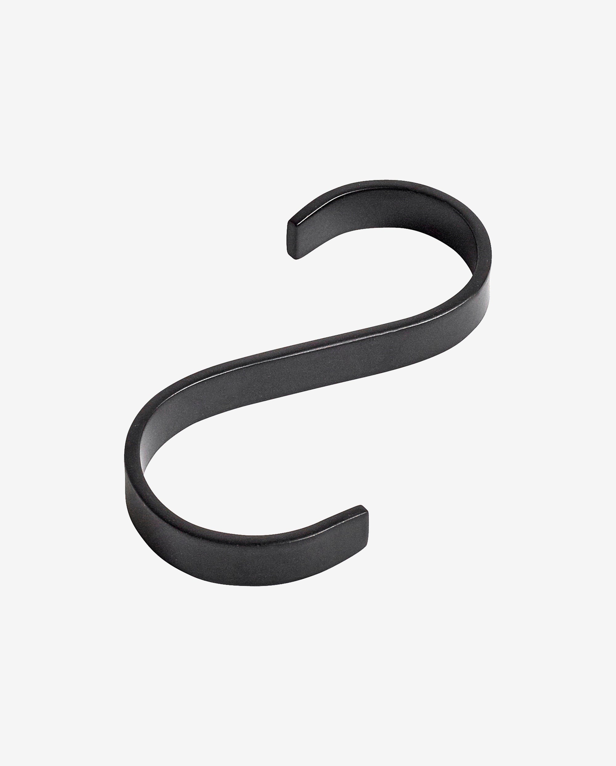S-krog til håndklædestang - flad - sort