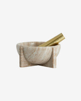 ROCOTO morter i marmor - h8 cm - brun