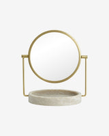 HAJA bordspejl - H28,5 cm - Brun marmor/guld finish