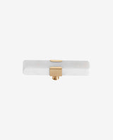 Knage / krog i marmor og messing - l8 cm - hvid