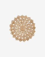 DOORY rund dækkeserviet i jute m/mønster - ø45 cm - natur