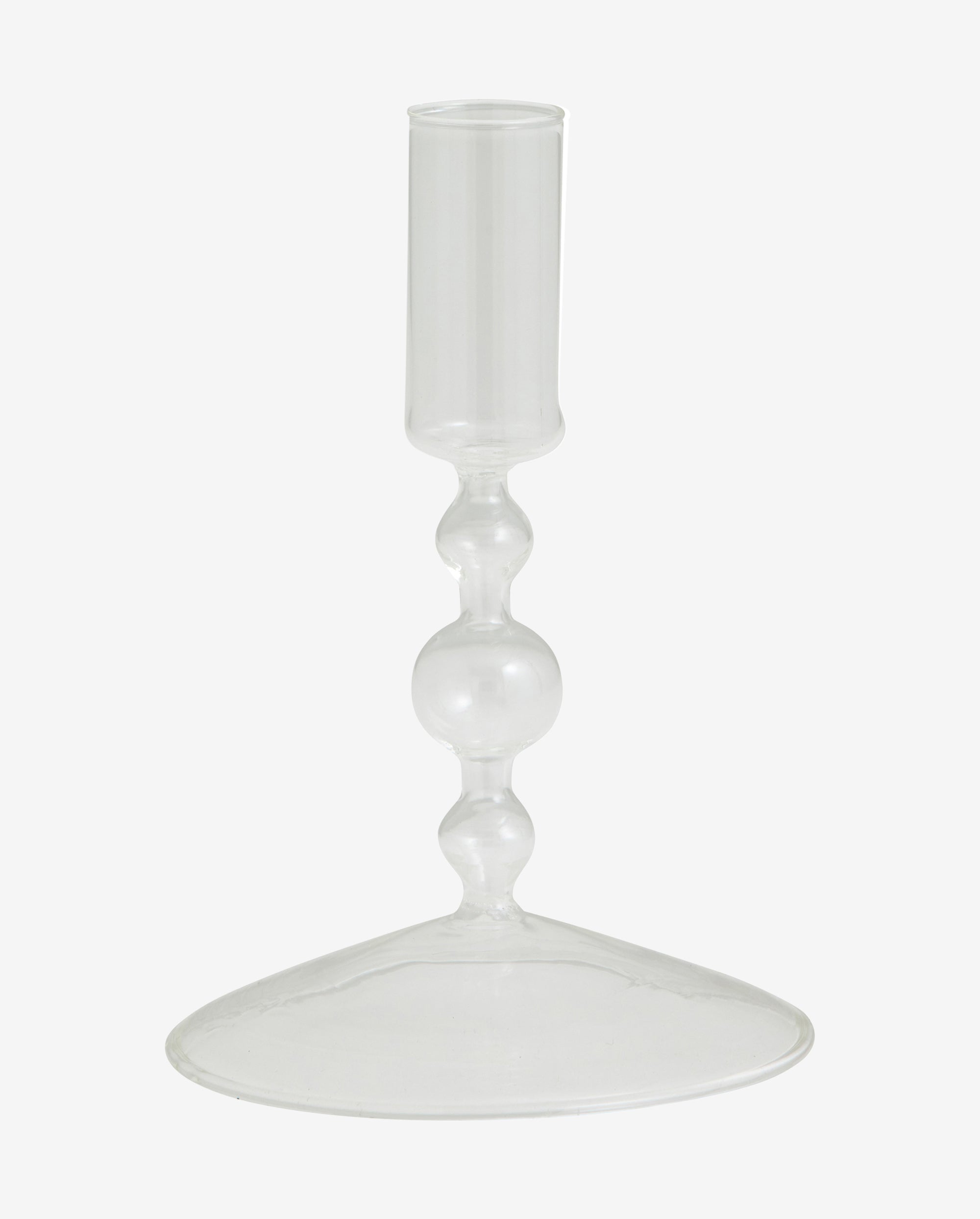 CHIROS lysestage i glas - h15 cm - klar glas