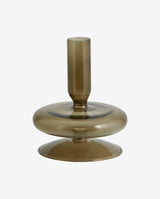 ERISKA lysestage i glas - h12 cm - røgfarvet