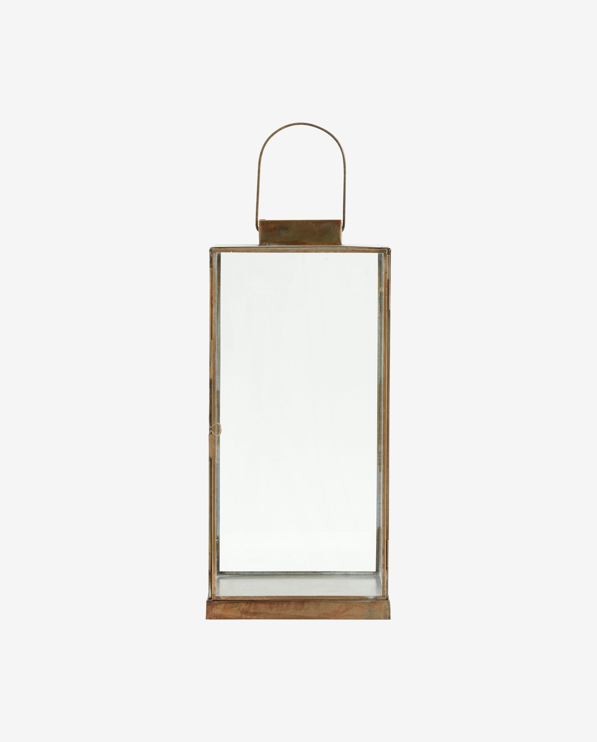 ANTIQUE lanterne i jern - h42 cm - guld finish