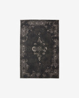 GRAND vævet bomuldstæppe, 160x240 - mørk grå/sort