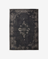 GRAND vævet bomuldstæppe, 200x290 - mørk grå/sort