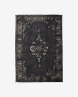 GRAND vævet bomuldstæppe, 200x290 - mørk grå/sort