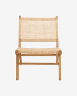 VASAI lounge havestol i flettet polyrattan - natur