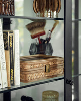RATTAN smykkeskrin i rattan m/glaslåg - 16x21 cm - natur