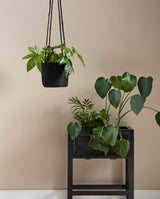 Hænge urtepotte i jute - ø16 cm - sort