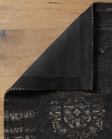 GRAND vævet bomuldstæppe, 60x90 - mørk grå/sort