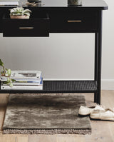 NOBLE tæppe med frynser, 60x90 - varm grå