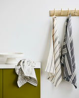 ORION viskestykke i bomuld - 50x70 cm - off white/sort