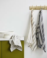 ORION viskestykke i bomuld - 50x70 cm - off white/sort