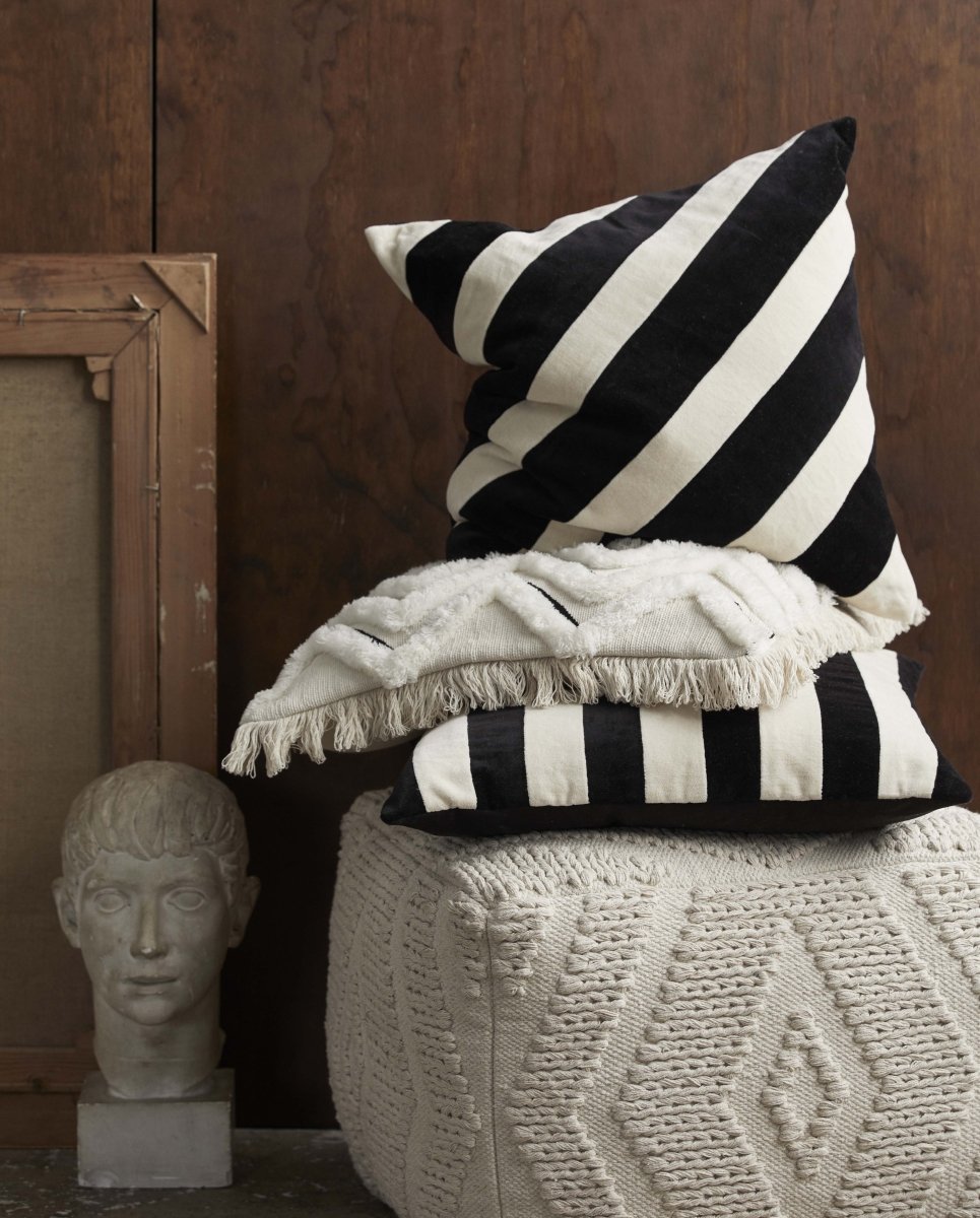 ALHENA pudebetræk - hvid/sort - nordal.dk