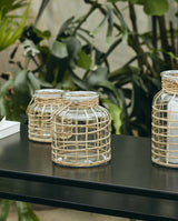 BAMBOO lanterne i bambus - h15 cm - natur - nordal.dk