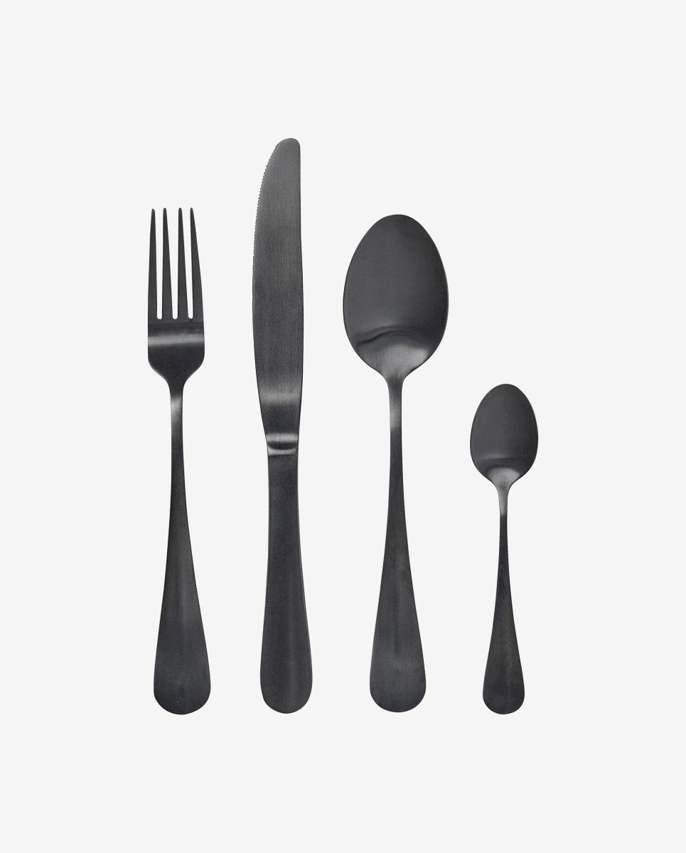 BLACK bestiksæt - 4 dele - mat sort - nordal.dk
