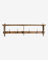 CARONU hylde med 4 knager - træ - nordal.dk