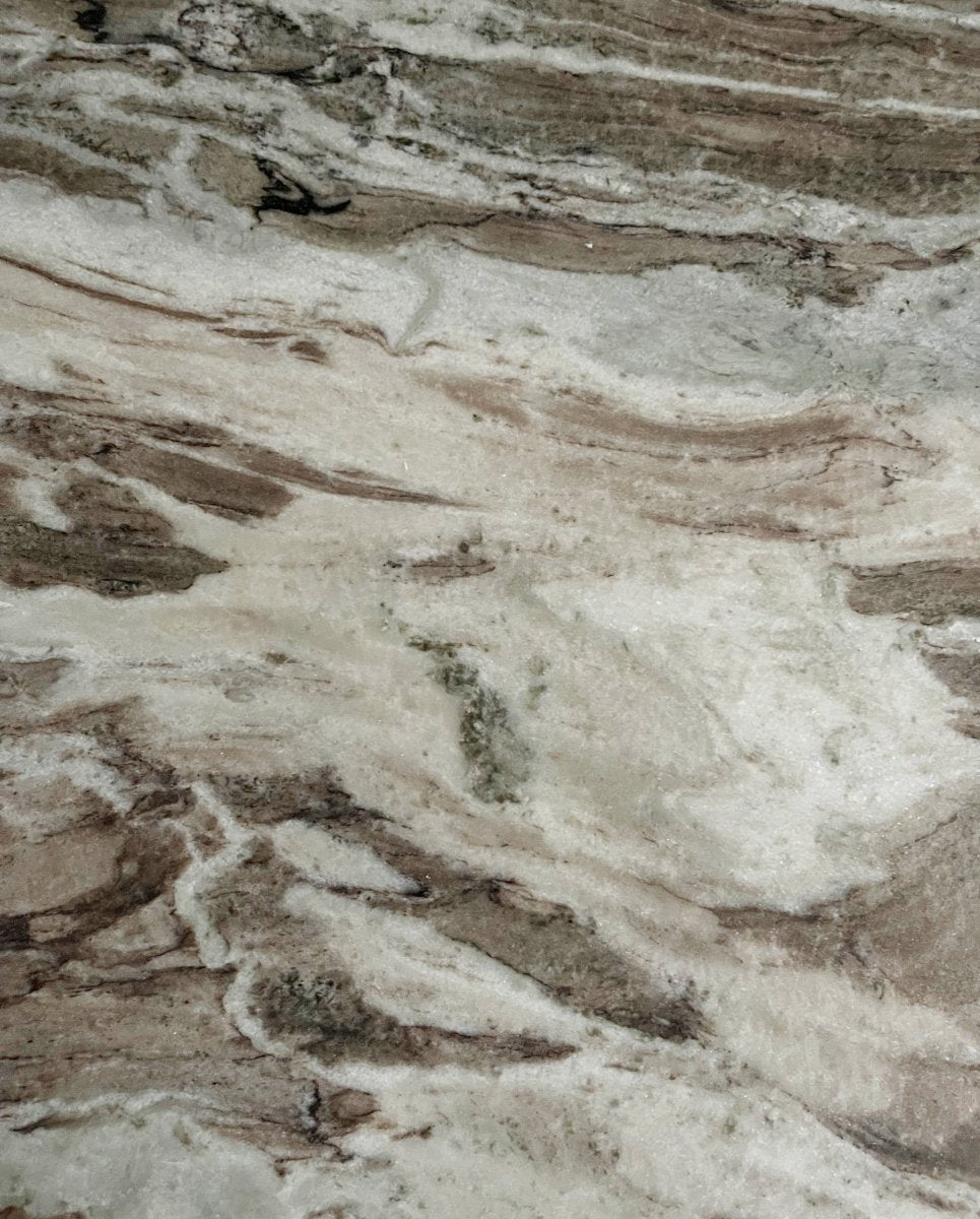 ERIE rundt sofabord i træ og marmor - ø90 cm - råhvid, brun, beige - nordal.dk