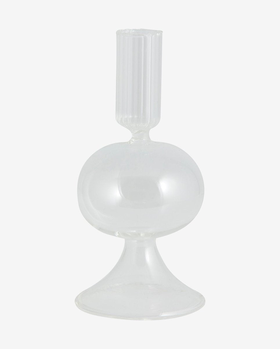 ERISKA lysestage i glas - h15 cm - klar glas - nordal.dk