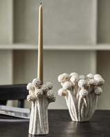 FUNGI lysestage i keramik - h20 cm - offwhite - nordal.dk