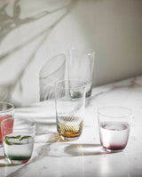 GARO drikkeglas - h9,5 cm - klar glas/lilla - nordal.dk