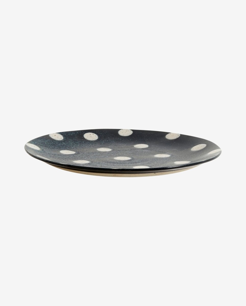 GRAINY frokosttallerken i keramik - ø21 cm - mørkeblå/sand - nordal.dk