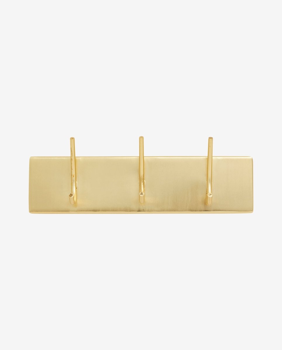 HAAOY knagerække i jern med 3 knager - 27 cm - guld finish - nordal.dk