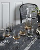 JOG vandglas - h10 cm - klar glas / ravgul - nordal.dk