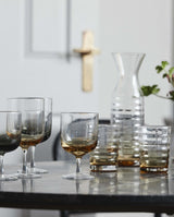 JOG vandglas - h10 cm - klar glas / ravgul - nordal.dk