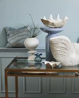 KICHI muslingeskal til dekoration - large - L52 cm - hvid/beige - nordal.dk