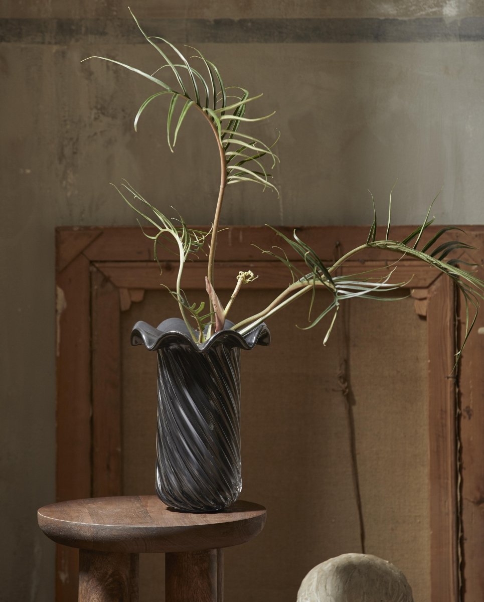 KORO vase, glas - grå - nordal.dk