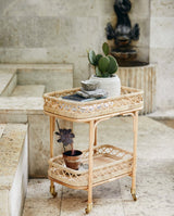 LIRI rullebord i rattan - 62x42 cm - natur - nordal.dk