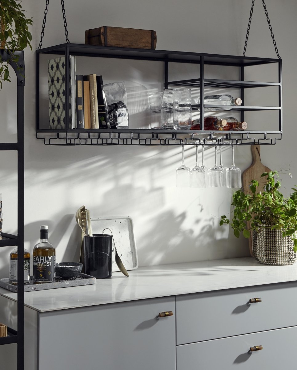 MARBI vinkøler/redskabskrukke i marmor - h18 cm - sort - nordal.dk