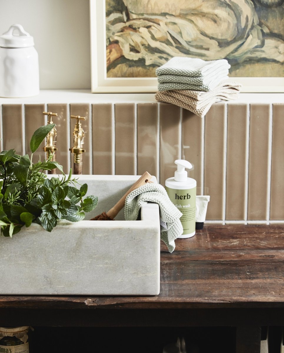 MERGA strikket karklud i bomuld - 1 stk - sand - nordal.dk