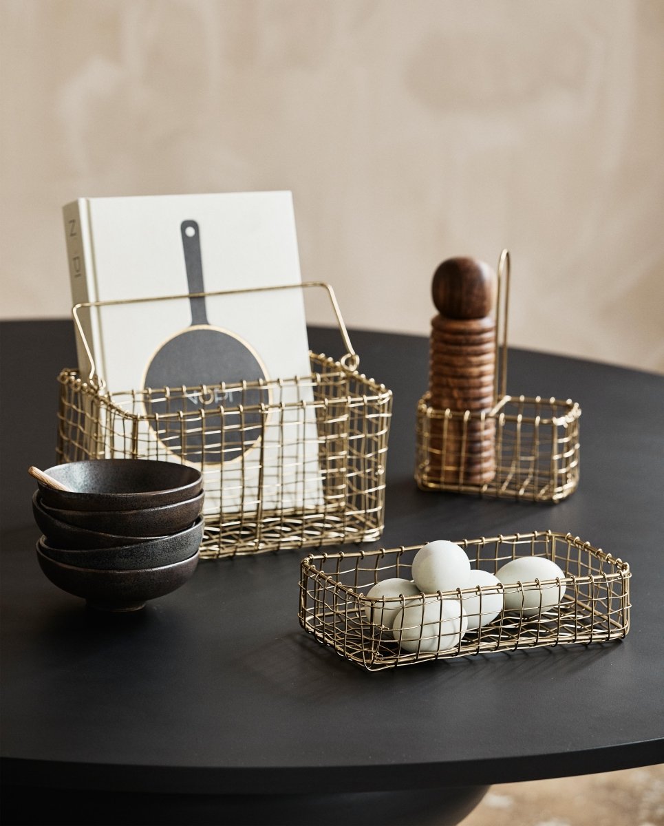 NAVITI opbevaringskurv - guld finish - nordal.dk