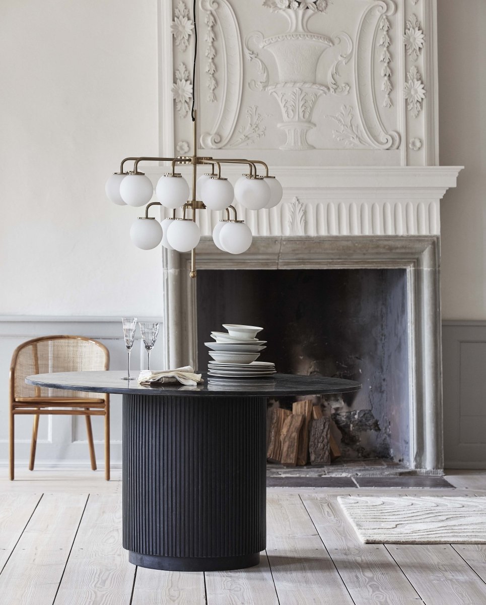 PALMA lysekrone - ø74 cm - messing/hvid - nordal.dk