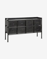 PORTLAND skænk i jern m/8 skuffer - 66x116 cm - sort - nordal.dk