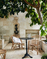 Rundt cafébord i jern og marmor - ø60 cm - sort - nordal.dk