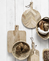 Rundt skærebræt i mangotræ - ø32 cm - natur - nordal.dk