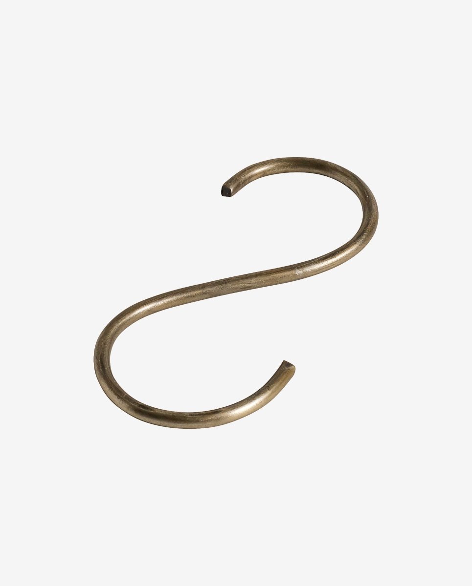 S-krog til håndklædestang - slim - messing - nordal.dk